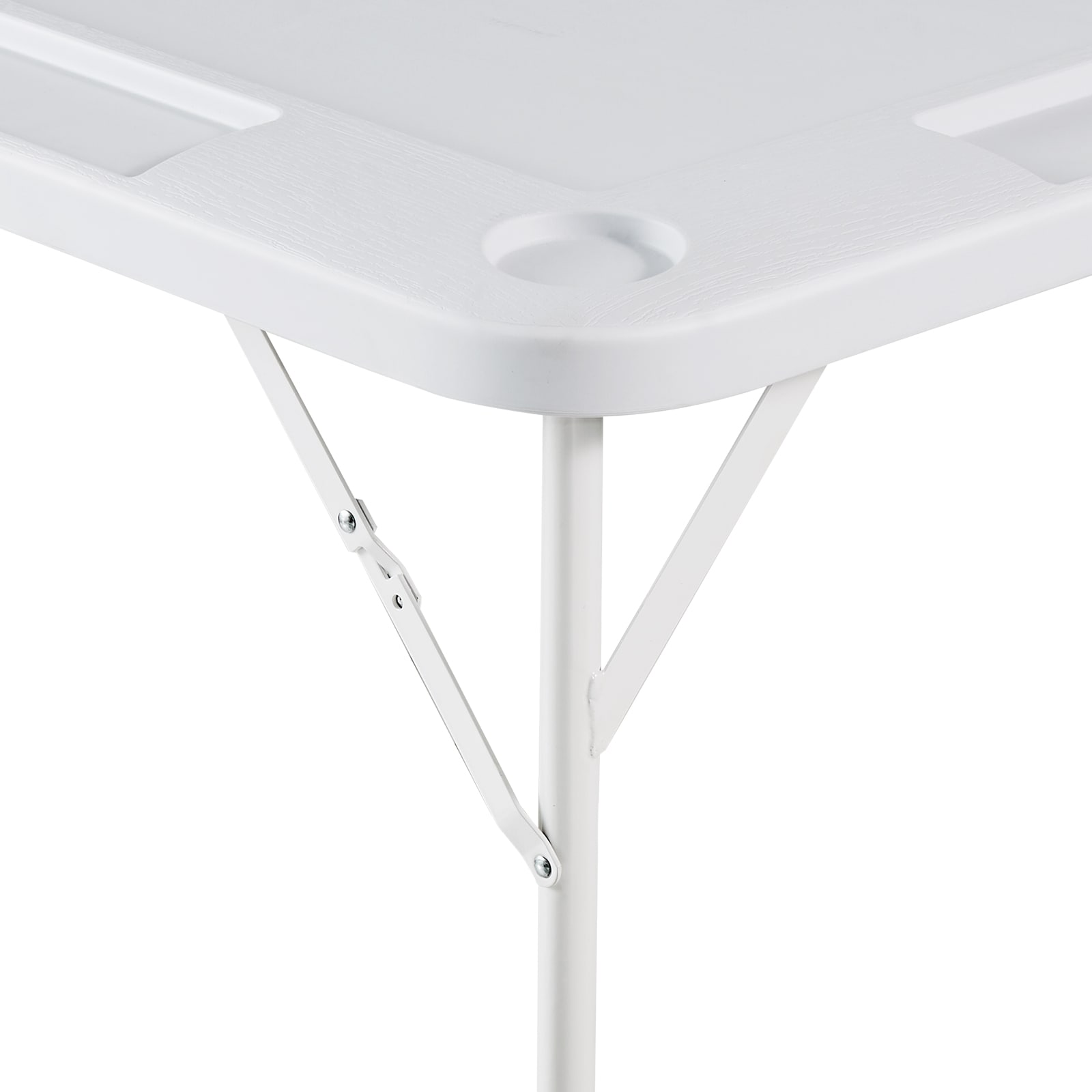Mahjong Table 4 Player Folding Card Table & 4 Cup Holders Chip Trays White_voghion.com